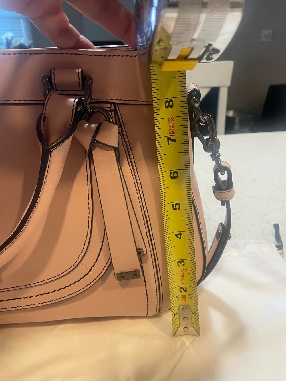 Brahmin Blush Pink Leather Satchel with Top Handles